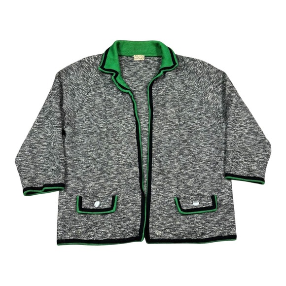 Jordan Marsh Co Other - True Vintage Jordan Marsh Co Gray/Green Open Face Sweater Women's L FLAWS